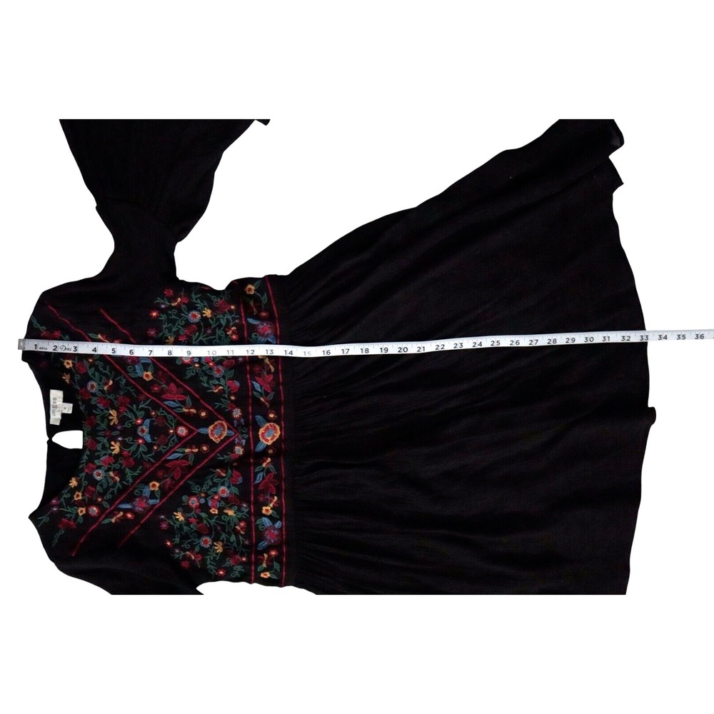 Umgee Women's Midi Dress Embroidered Floral Boho Prints Size M Puff Sleeves - Picture 5 of 7